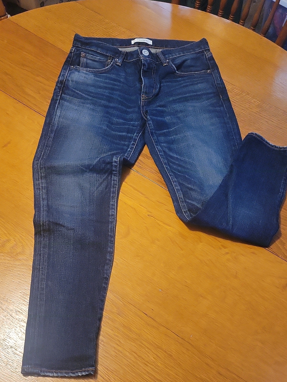 Moussy Blue Denim Jeans with White Label